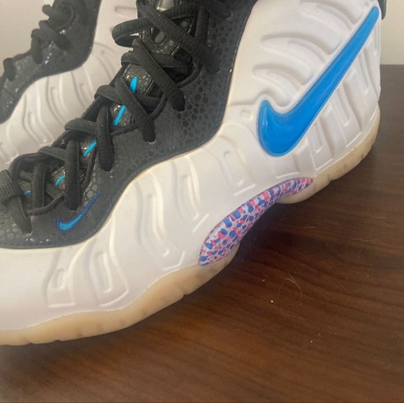 Nike Air Little Posite Foamposite Pro White Blue Black 3D GS Size 7Y 644792-102 - Picture 2 of 3